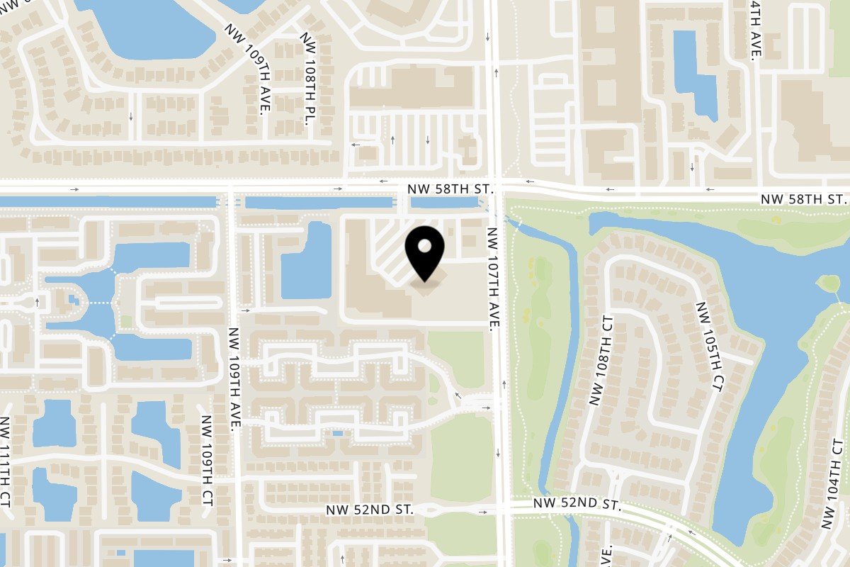Map showing the location of Da Silva Steakhouse Northwest 58th St on 10720 NW 58th St in Doral